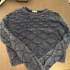 Z Supply Blue Textured Sweater